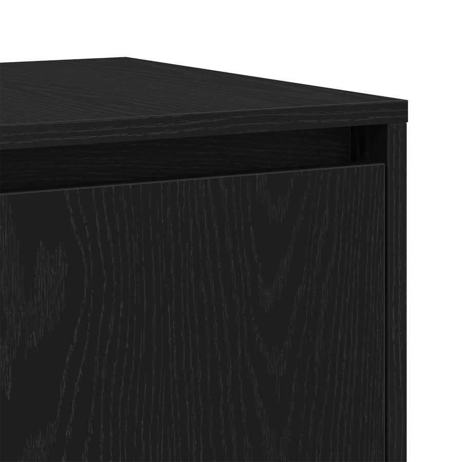 Zwart Eiken Dressoir Zwart Eiken Houtfineer 135 X 41 X 75 Cm