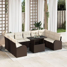 10-Delige Tuin Sofa Set Met Kussens Bruin Poly Rattan