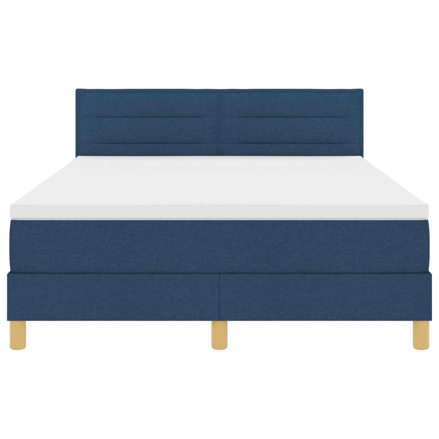 Boxspringbed Met Matras Stof Blauw 140 x 200 cm Lijnen ontwerp