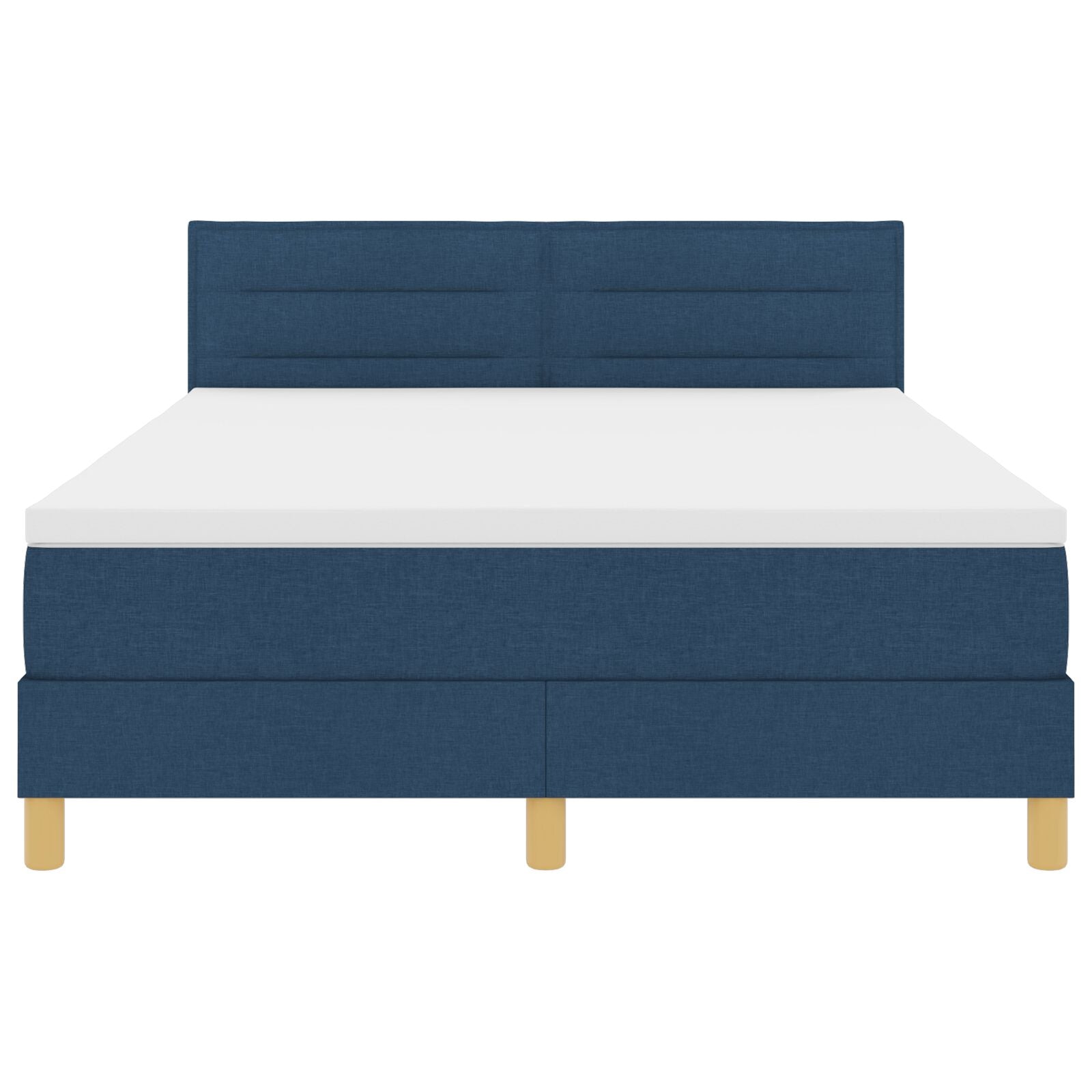 Boxspringbed Met Matras Stof Blauw 140 x 200 cm Lijnen ontwerp