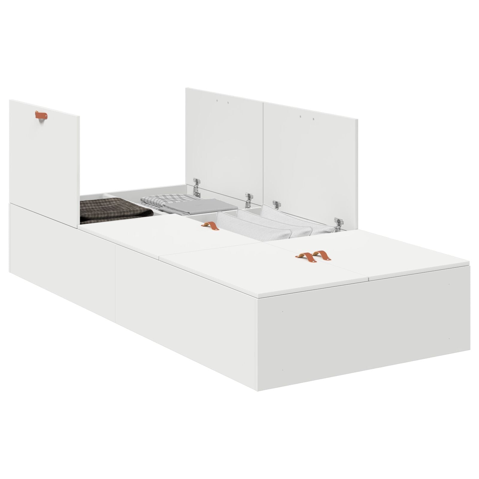 Opbergbedframe Wit 100 x 200 cm