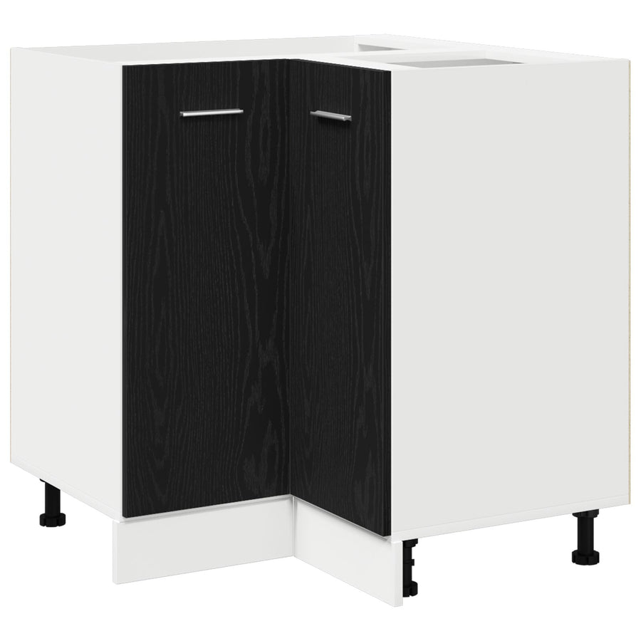 Zwarte Eiken Hoek Onderkast - 75.5X75.5X81.5 Cm