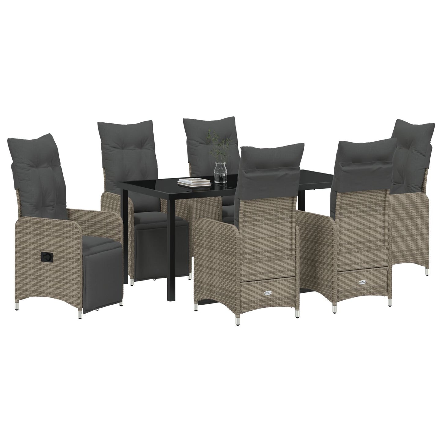 7 Persoons Tuin Eetset Met Kussens Beige