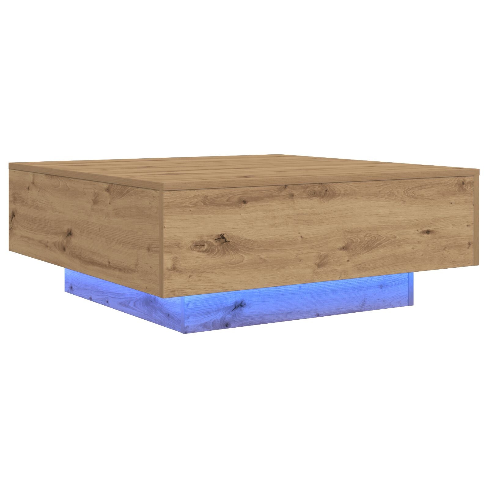 Salontafel Met Led-Lampen Artisan Eik 80X80X31 Cm
