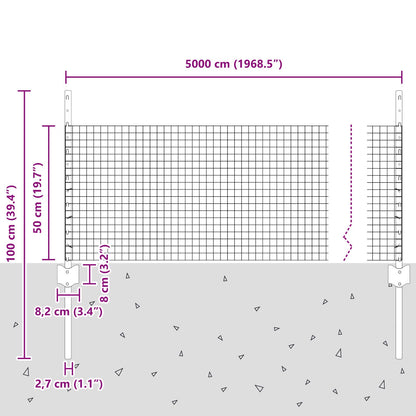 Gelast Draadhek Met 22 U Palen Zilver 0.5X50 M Staal