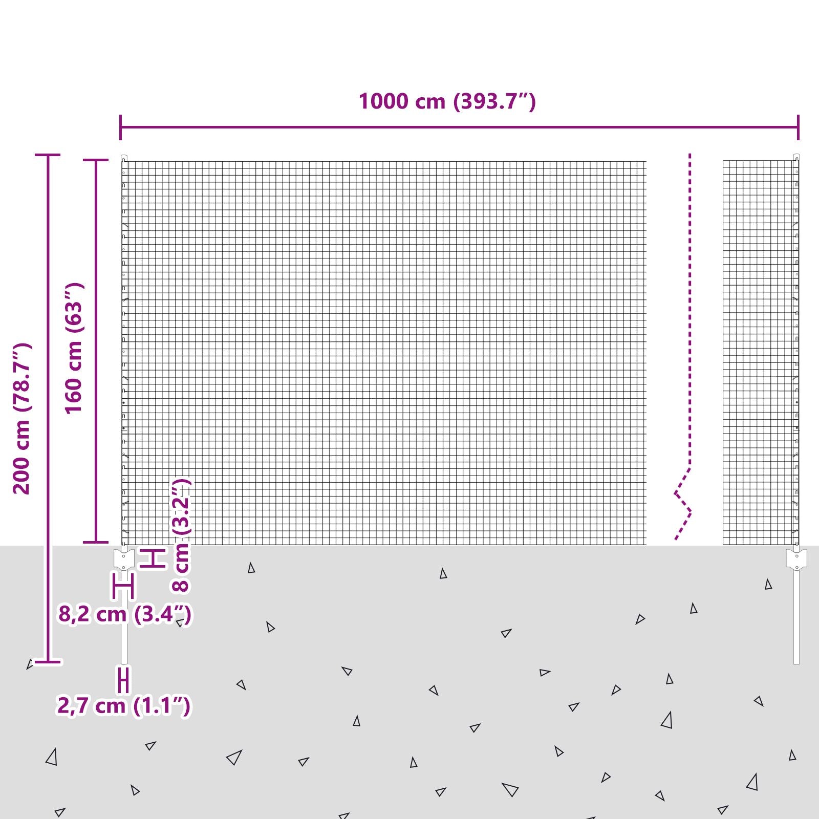 Gelast Gaashek Met 5 U-Palen Groen 1.6X10 M Staal