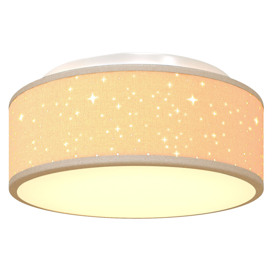 Plafondlamp Ø 30 Cm Stof E27 Ø30 x 13,5 cm Taupe met stervormige lampenkap
