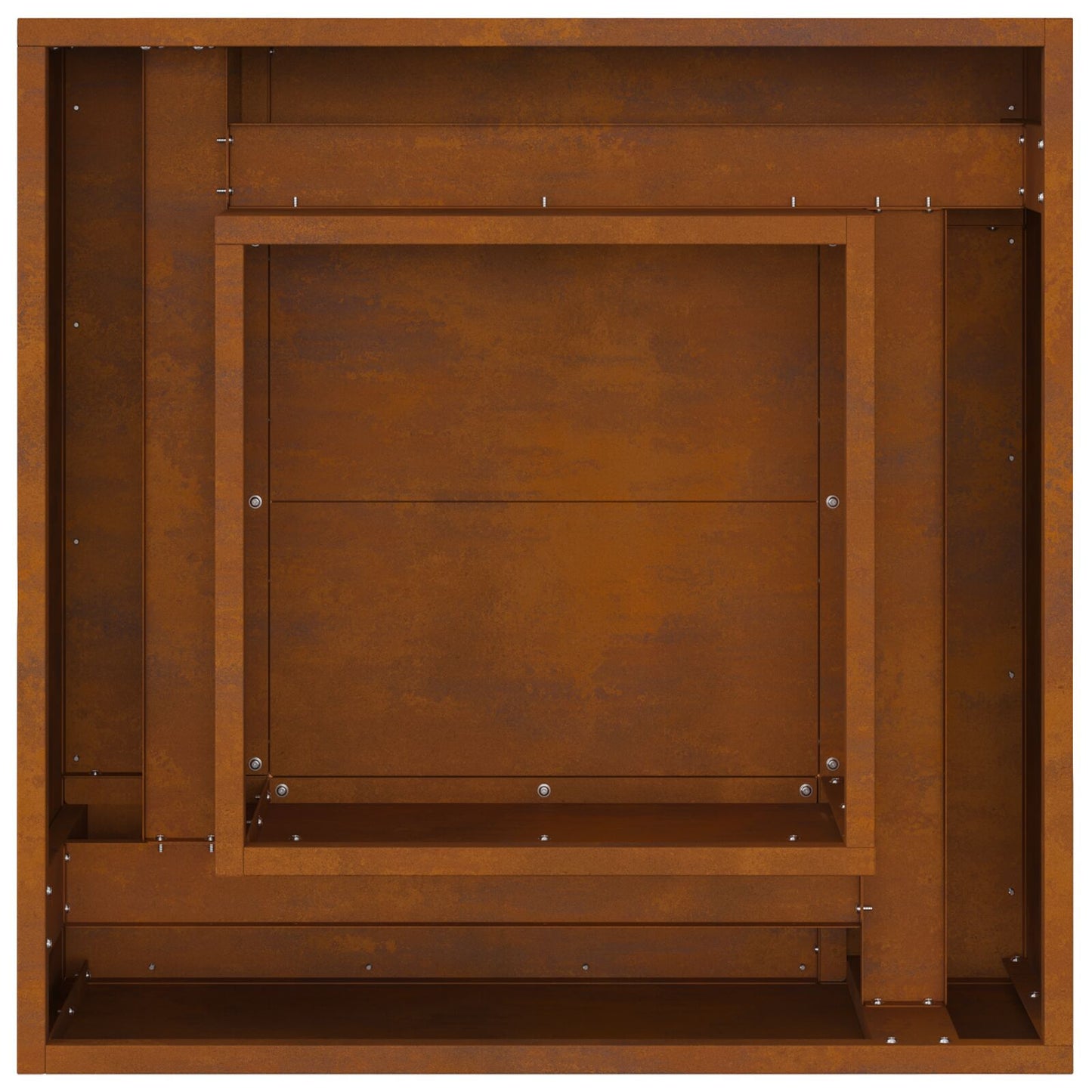 Vuurkorf Vierkant Weervast Staal 60 x 60 x 30 cm Verwerend staal/Bruin