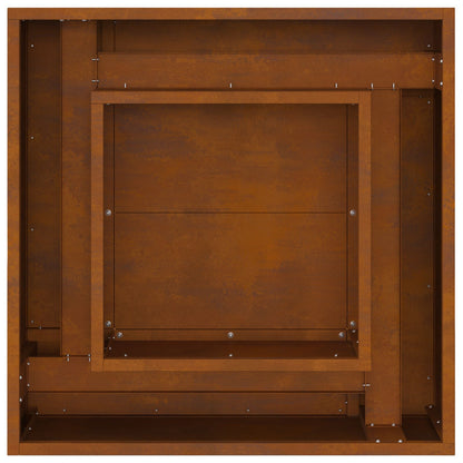 Vuurkorf Vierkant Weervast Staal 60 x 60 x 30 cm Verwerend staal/Bruin