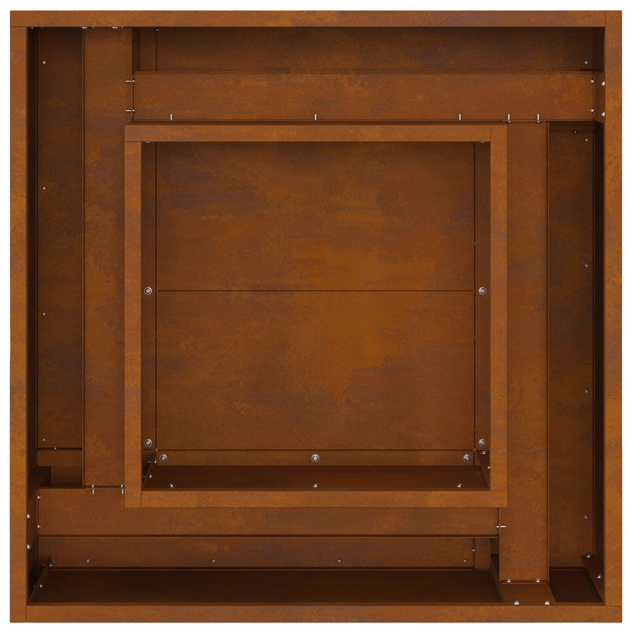 Vuurkorf Vierkant Weervast Staal 60 x 60 x 30 cm Verwerend staal/Bruin