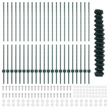 Kettinglinkhek Met 22 U-Palen Groen 1.4X25 M Staal