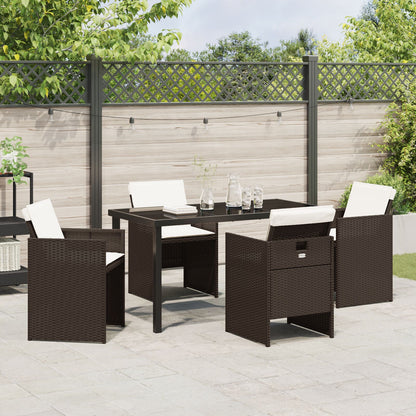 5 Delige Tuinset Met Kussens Bruine Poly Rattan