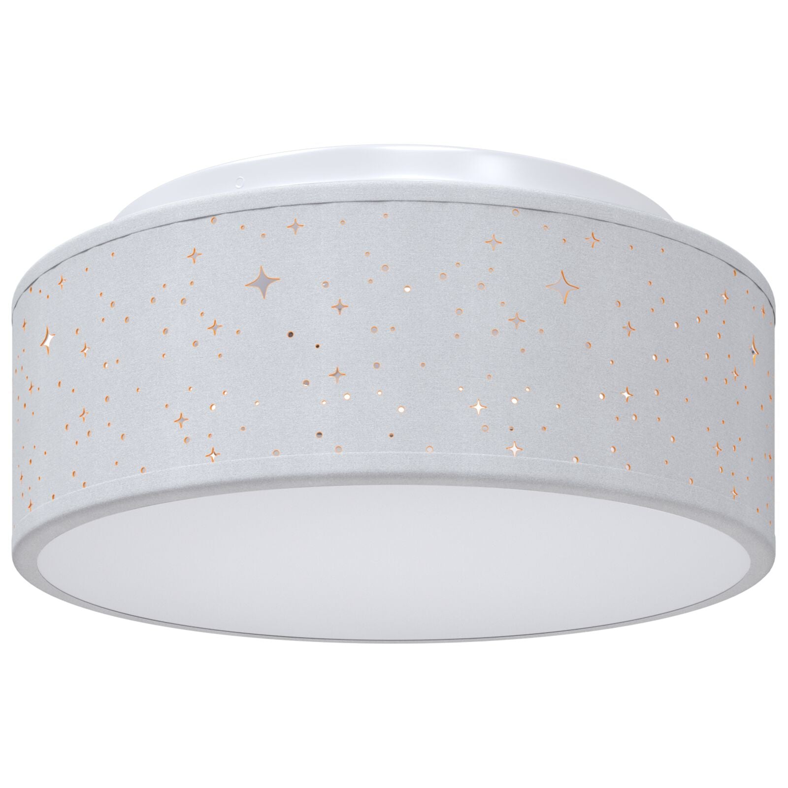 Plafondlampen Ø 30 Cm Kunststof E27 Ø30 x 13,5 cm Grijs met sterrenlampenkap