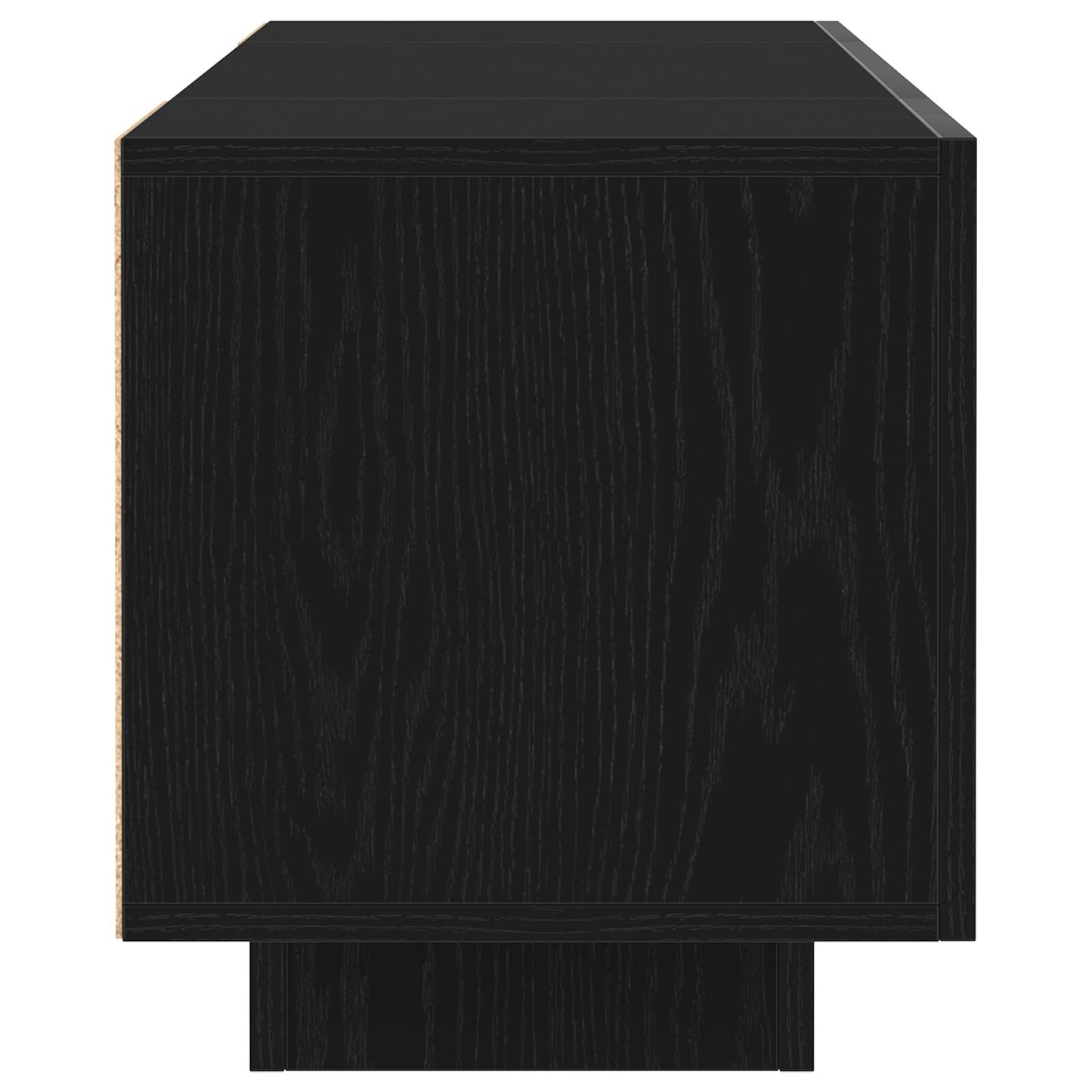 Tv-Meubel Met Led-Verlichting Zwart Eiken 160X35X40 Cm Samengesteld Hout