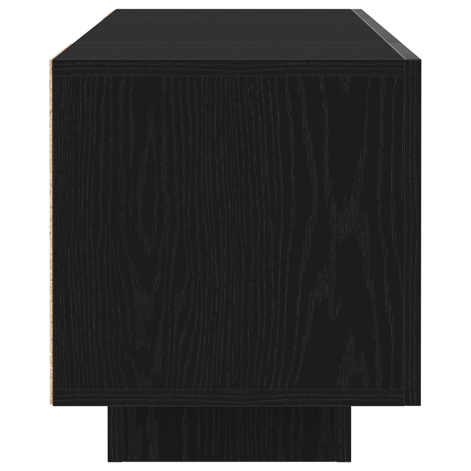 Tv-Meubel Met Led-Verlichting Zwart Eiken 160X35X40 Cm Samengesteld Hout