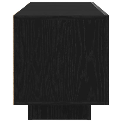 Tv-Meubel Met Led-Verlichting Zwart Eiken 160X35X40 Cm Samengesteld Hout