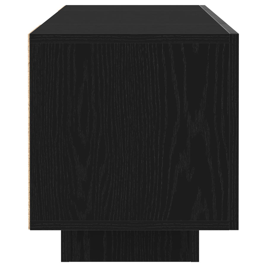 Tv-Meubel Met Led-Verlichting Zwart Eiken 160X35X40 Cm Samengesteld Hout