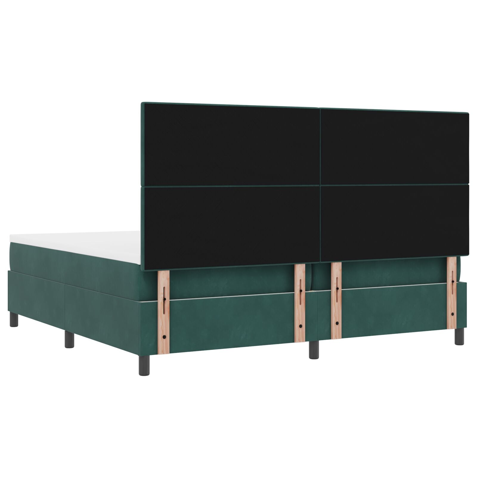 Boxspring Bed Met Matras Donkergroen 200X200 Cm Fluweel Blauw