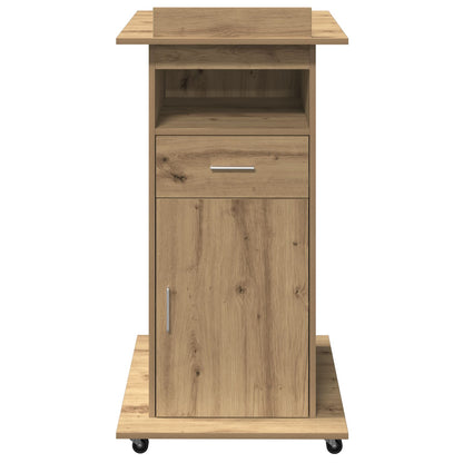 Podium Met Wielen Artisan Eiken Geengineerd Hout