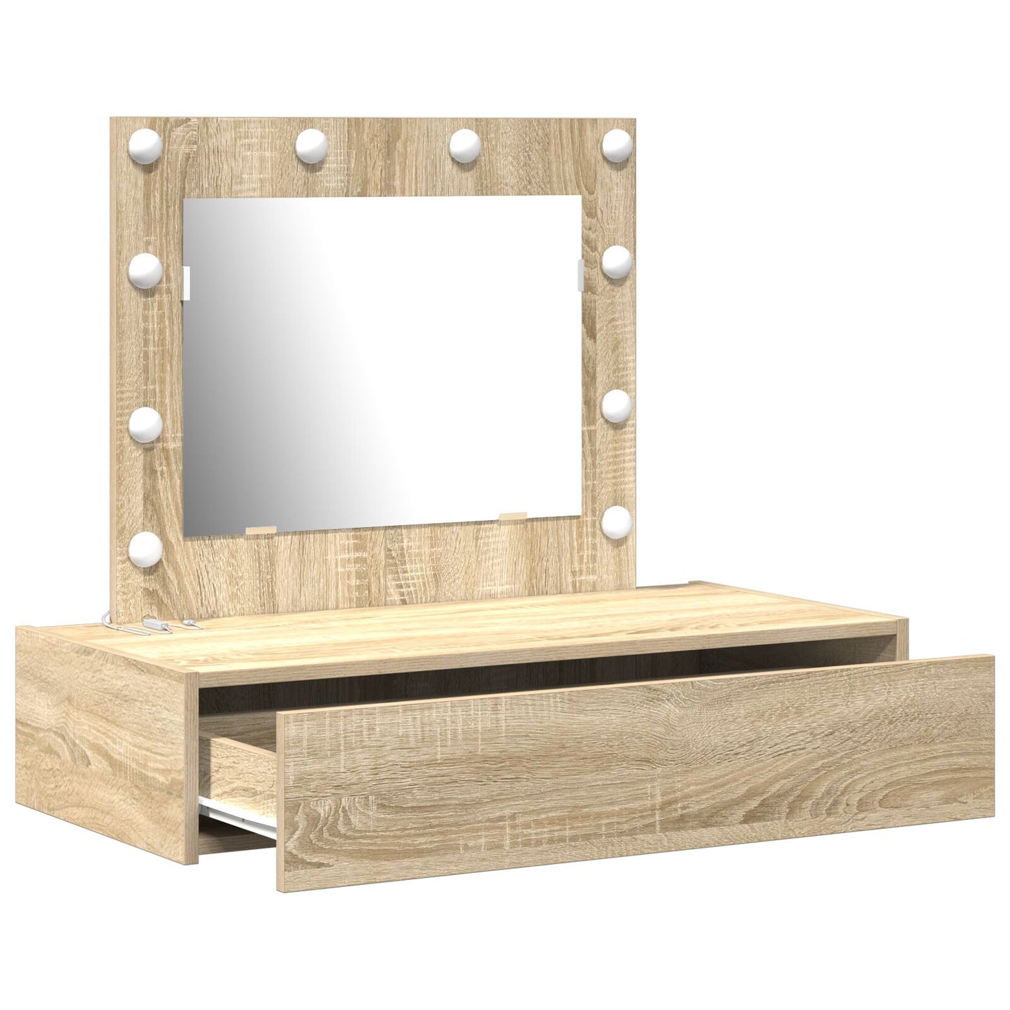 Wandkaptafel Verlichting 83 x 40 x 70 cm Sonoma eiken met LED