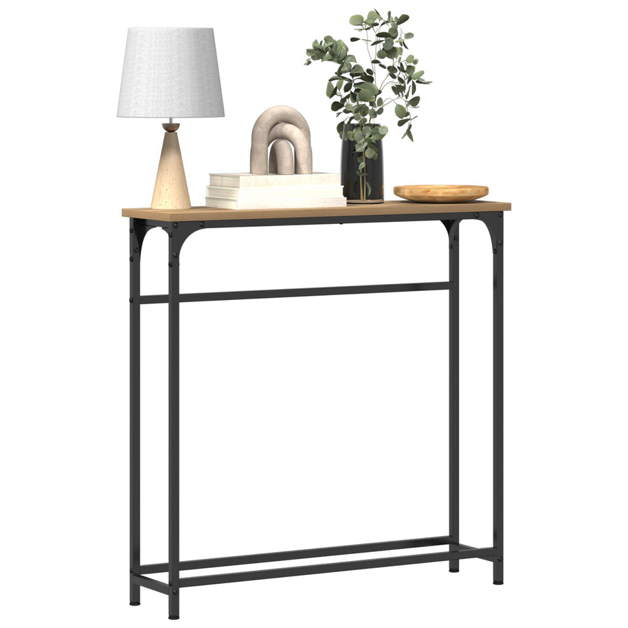 Console Tafel 75X19,5X75 Cm Geengineerd Hout & Staal Artisan eiken