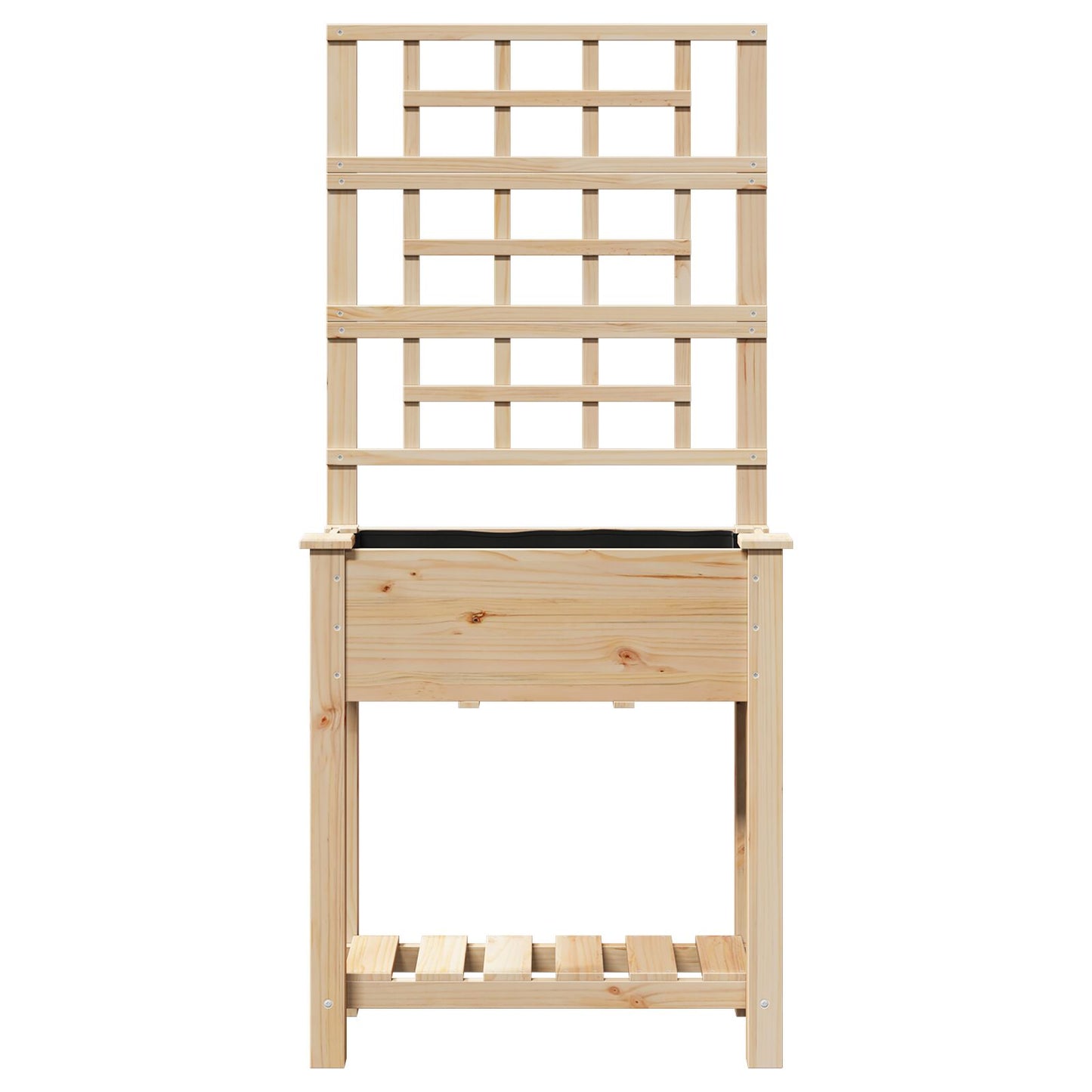 Tuinbak Met Trellis En Plank 71X37X152 Cm Massief Vurenhout 71 x 38 x 152 cm