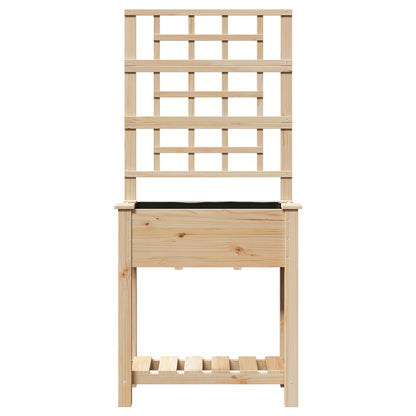 Tuinbak Met Trellis En Plank 71X37X152 Cm Massief Vurenhout 71 x 38 x 152 cm