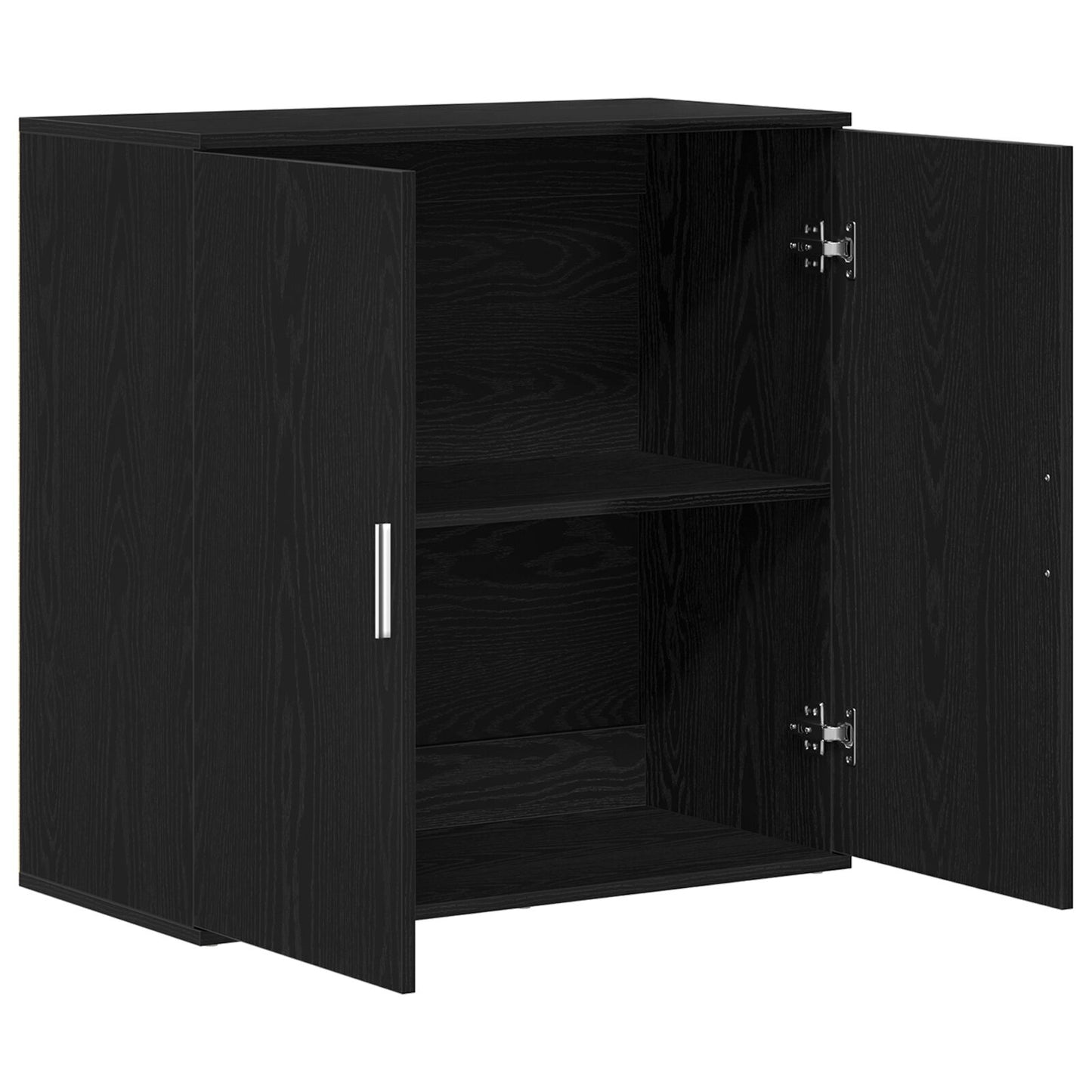 Sideboard Zwart Eiken 79X38X80 Cm Engineered Wood