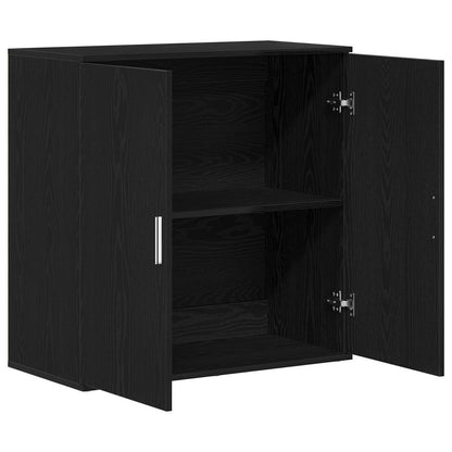 Sideboard Zwart Eiken 79X38X80 Cm Engineered Wood