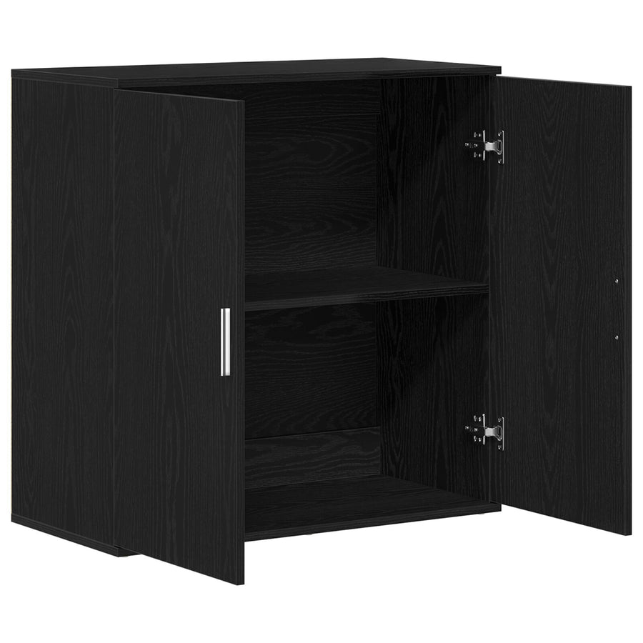 Sideboard Zwart Eiken 79X38X80 Cm Engineered Wood