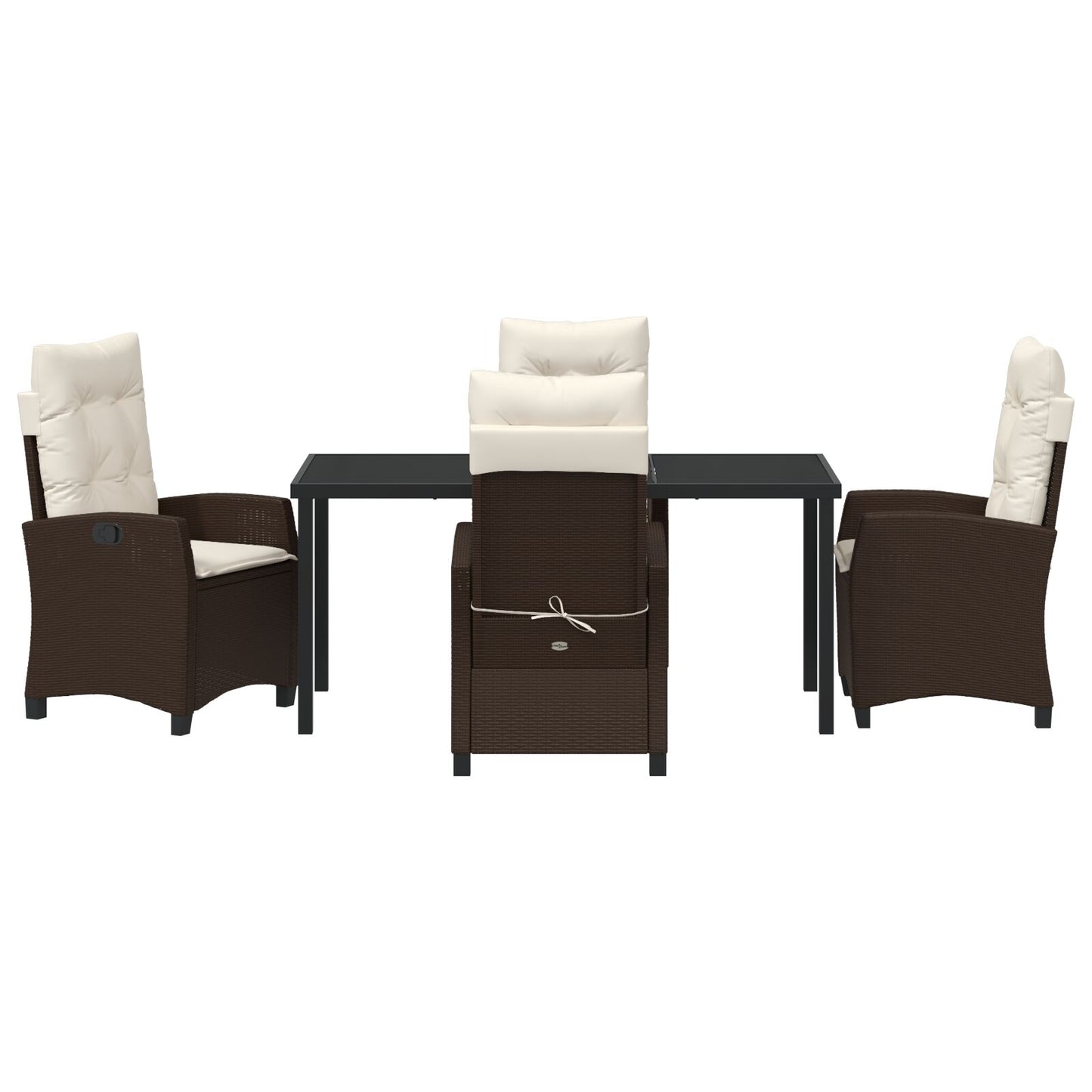 5-Delige Tuinset Met Kussens Bruin Poly Rattan