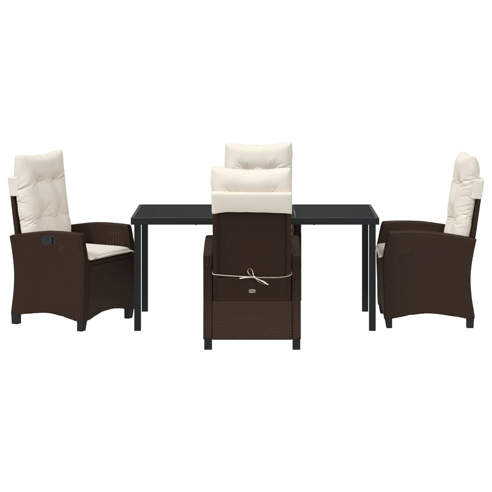 5-Delige Tuinset Met Kussens Bruin Poly Rattan