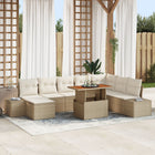 Garden Dining Set with Cushions 9 pcs Beige and Cream