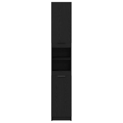 Zwarte Eiken Badkamerkast - 32X34X188,5 Cm Zwart eiken