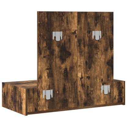 Wandhangende Kaptafel 83 x 40 x 70 cm Gerookt eiken zonder LED