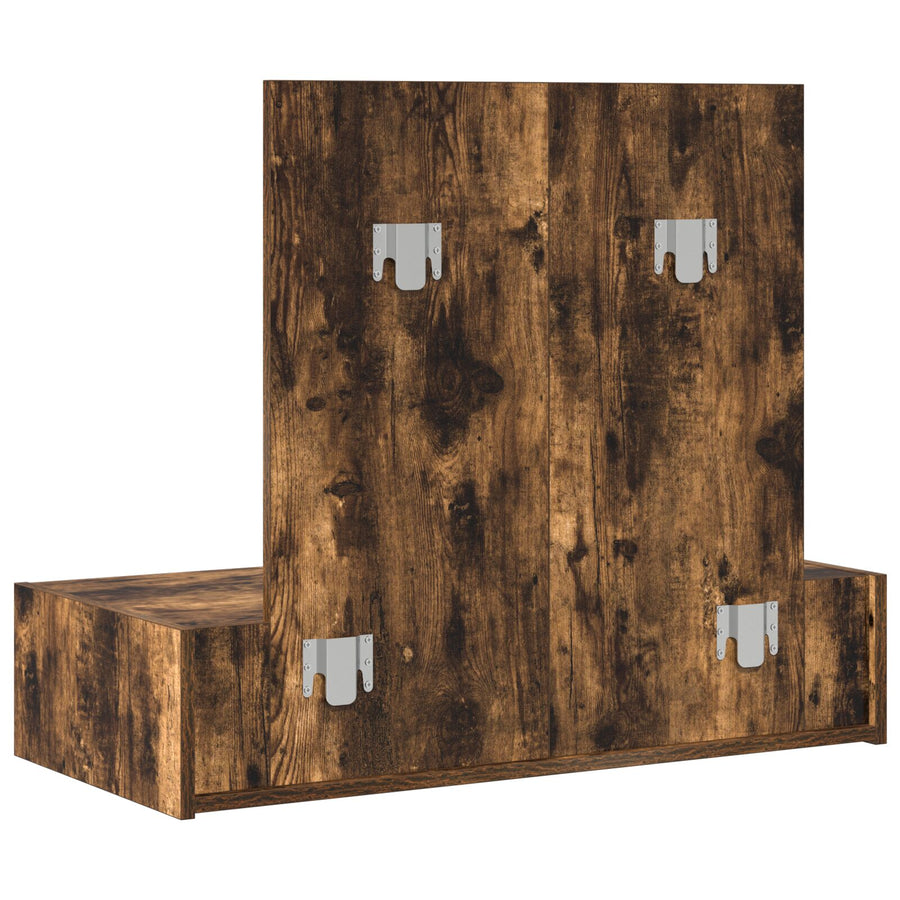 Wandhangende Kaptafel 83 x 40 x 70 cm Gerookt eiken zonder LED