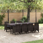Tuinset 9-delig polyrattan bruin