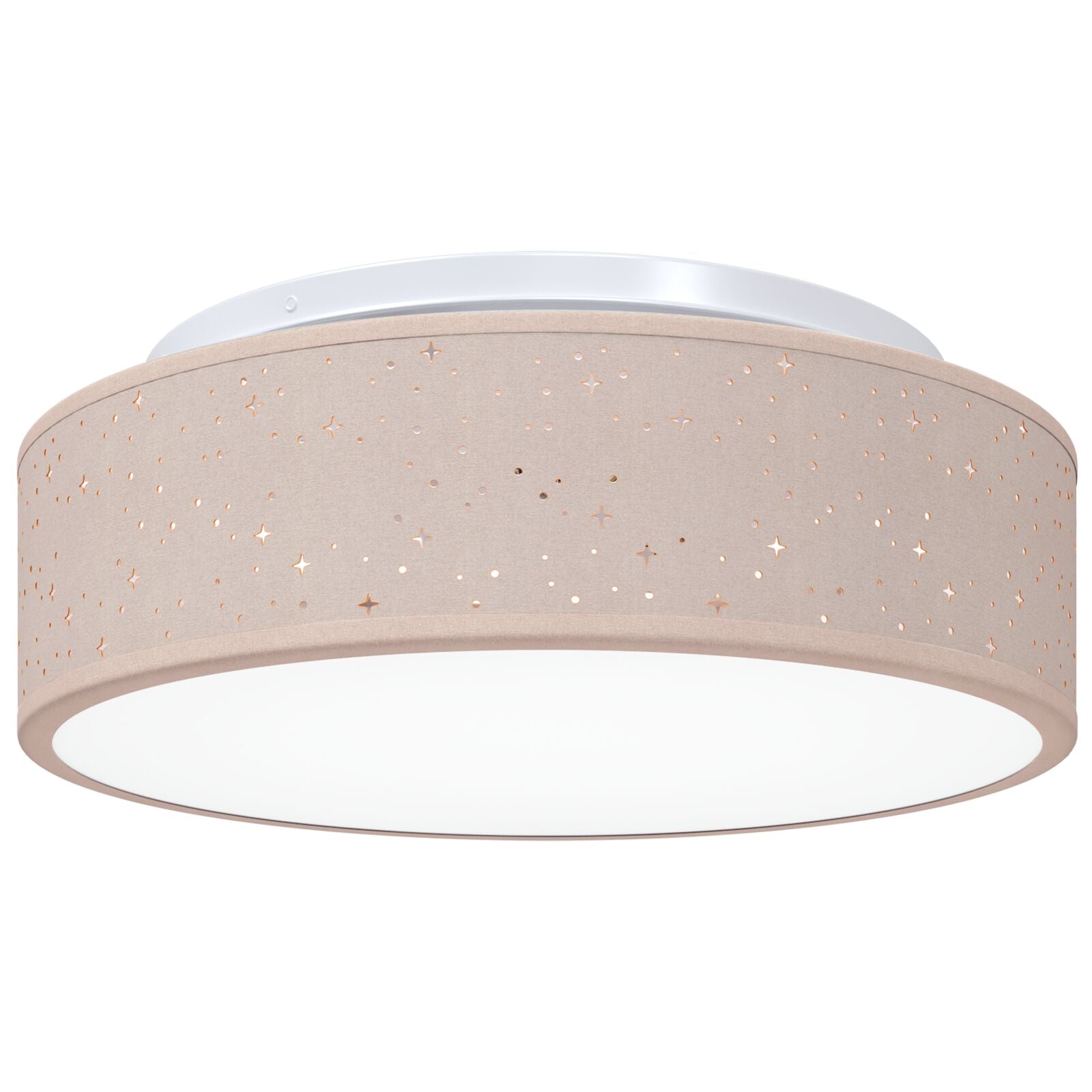 Plafondlampen Ø 38 Cm Stof E27 Ø38 x 13.5 cm Taupe met sterrenlampenkap
