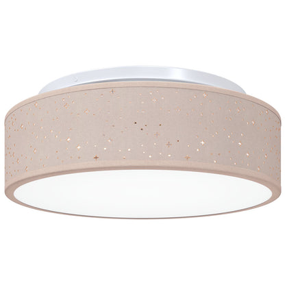 Plafondlampen Ø 38 Cm Stof E27 Ø38 x 13.5 cm Taupe met sterrenlampenkap