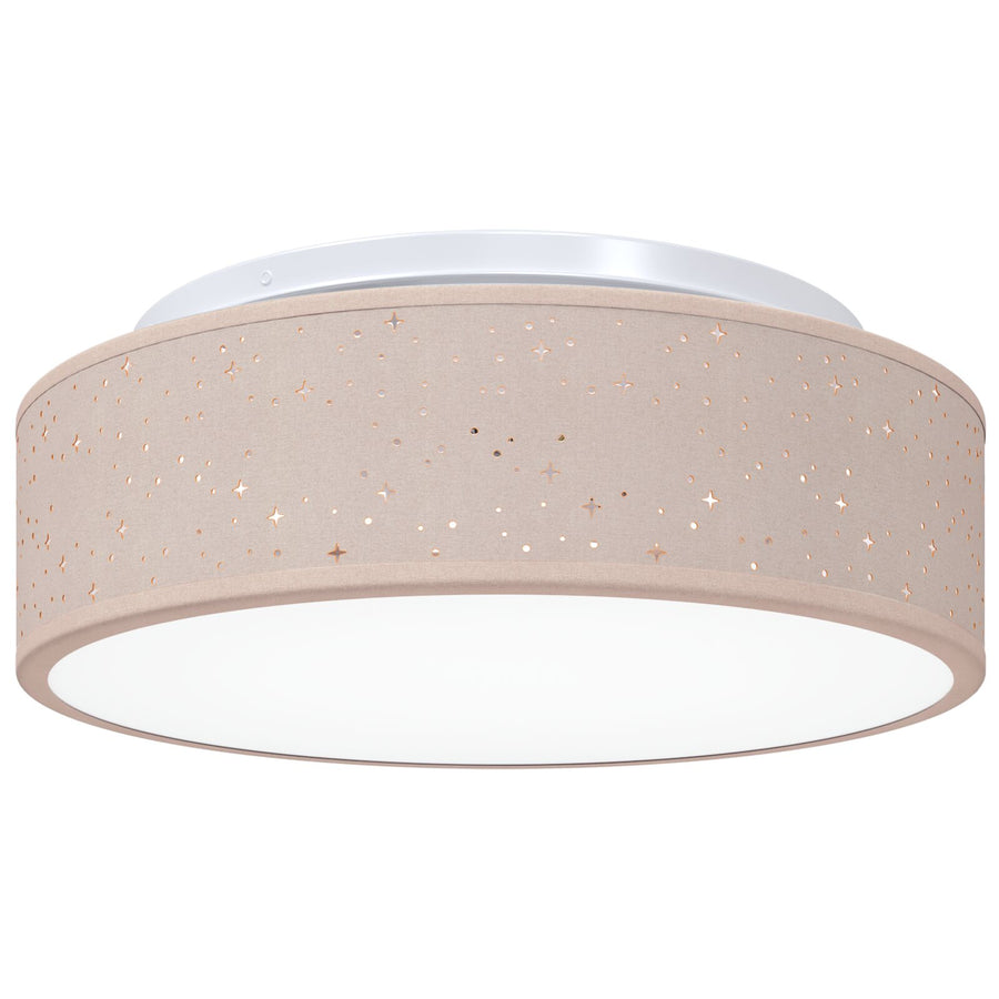 Plafondlampen Ø 38 Cm Stof E27 Ø38 x 13.5 cm Taupe met sterrenlampenkap