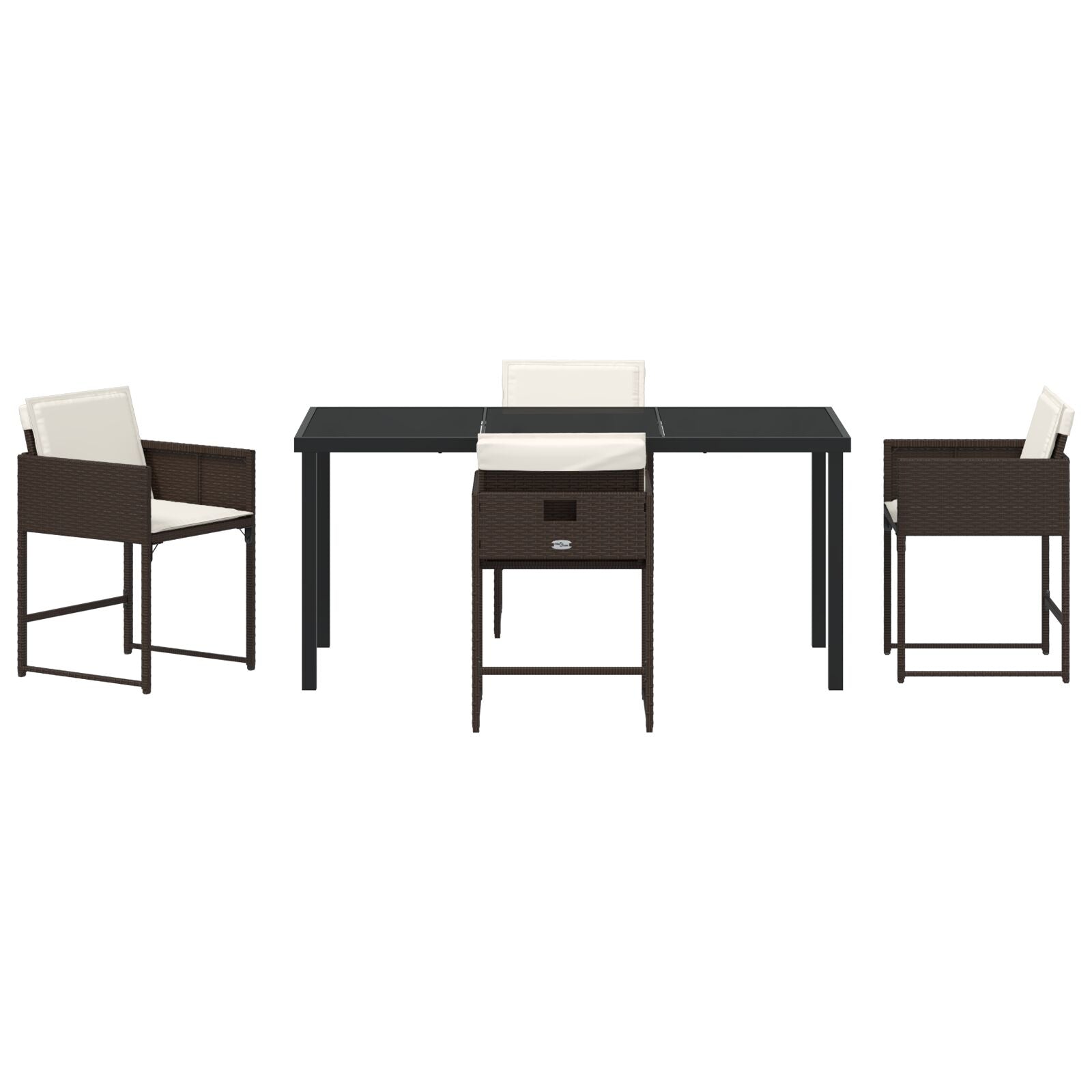 5-Delige Tuin Eetset Met Kussens Bruin Poly Rattan