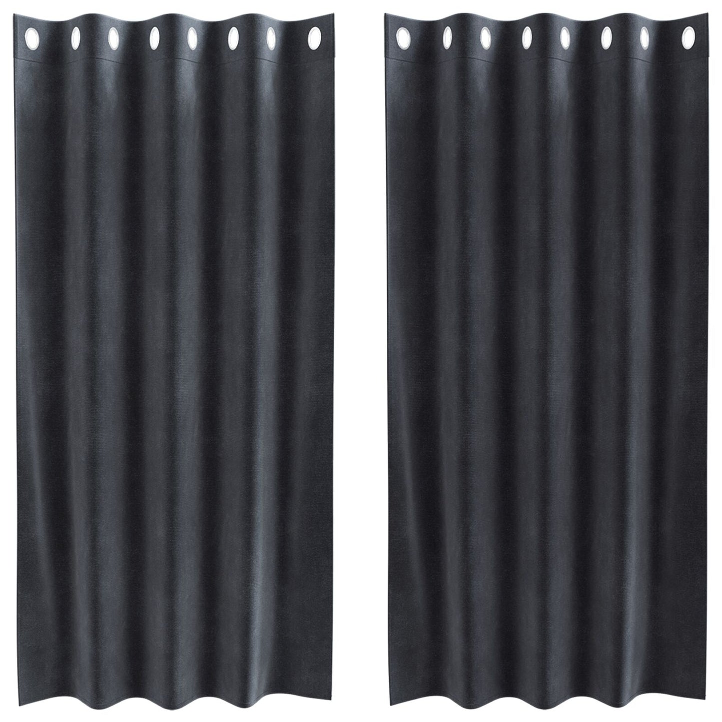 Verduisteringsgordijnen 2 Stuks Velours Donkergrijs 140 x 175 cm met oogjes