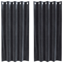 Verduisteringsgordijnen 2 Stuks Velours Donkergrijs 140 x 175 cm met oogjes
