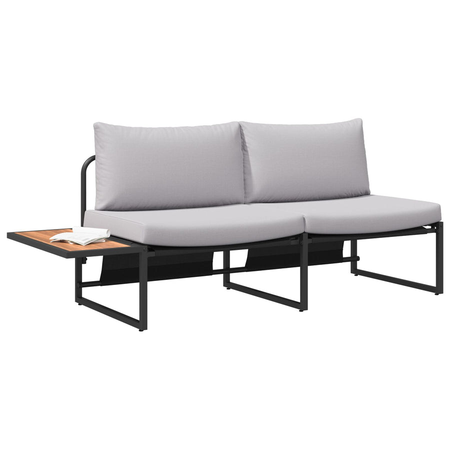 2-Zits Tuin Sofa Met Licht Grijze Kussens Licht grijs