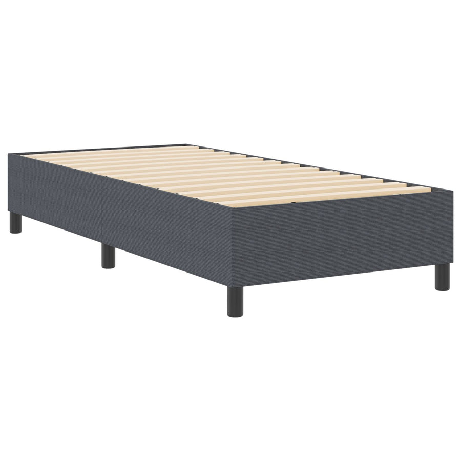 Boxspring Bed Corduroy Stof Donkergrijs 100 x 200 cm