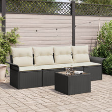 5 Delige Tuinbankset Met Kussens Zwart Poly Rattan
