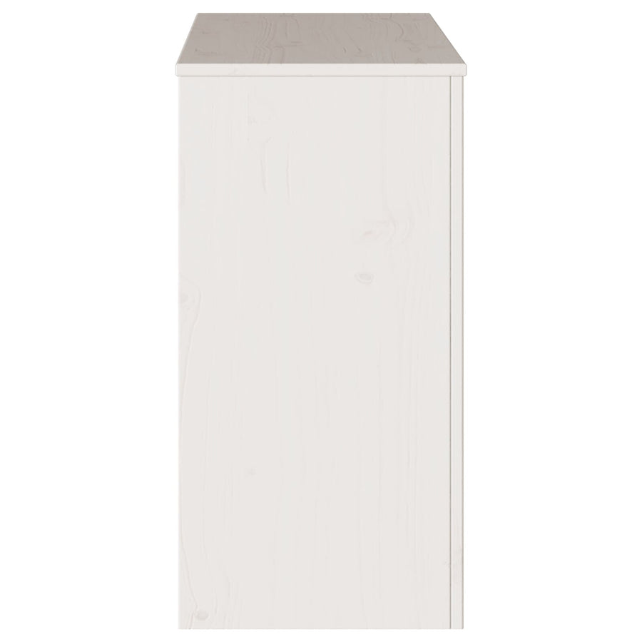 Console Tafel ""Drammen"" 89,5X37X73 Cm Massief Hout Grenen Wit