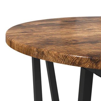Bijzettafel 2 Stuks Hout En Metaal Gerookt eiken