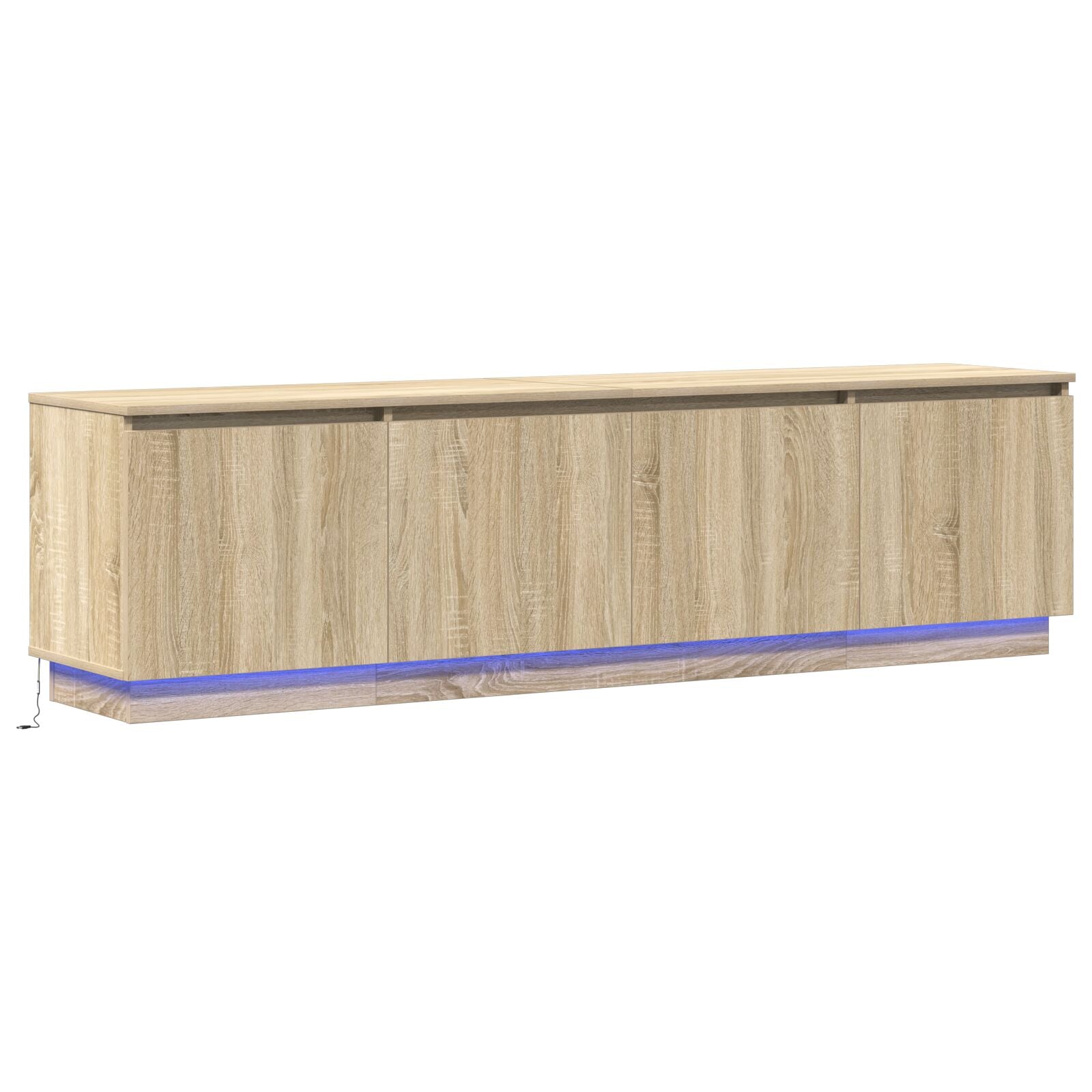 Tv-Meubel Met Led Sonoma Eik 180X38X49 Cm Gelaagd Hout Sonoma eiken