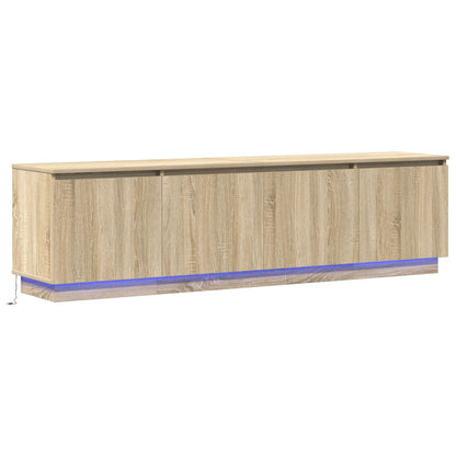 Tv-Meubel Met Led Sonoma Eik 180X38X49 Cm Gelaagd Hout Sonoma eiken